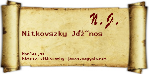 Nitkovszky János névjegykártya