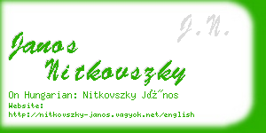 janos nitkovszky business card